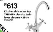 TRIUMPH Kitchen Sink Mixer Tap Classico Twin Lever (Chrome) H28cm 81458758