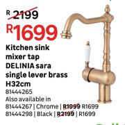 DELINIA Kitchen Sink Mixer Tap Sara Single Lever (Brass) H32cm 81444265