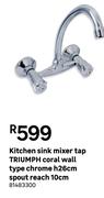 Triumph Kitchen Sink Mixer Tap Coral Wall Type (Chrome) 81483300