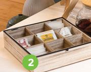 9 Compartment Tea Box (Wood) 81486349