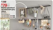 Kitchen Splashback Rail Metal (Dark Grey) L90cm 81443034