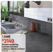 Kitchen Countertop Laminate Old Metal L300cm x D65cm x H3.8cm 81404818