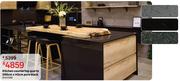 Quartz Kitchen Countertop D90cm x H2cm Pure Black 81481588