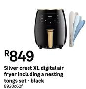 Silver Crest XL Digital Air Fryer Including A Nesting Tongs Set Black 8920c62f