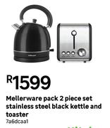 Mellerware Pack 2 Piece Set Stainless Steel Black Kettle & Toaster 7a6dcaa1