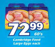 Cambridge Food Large Eggs-60's Each