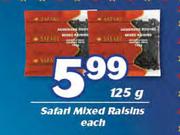 Safari Mixed Raisins-125g Each