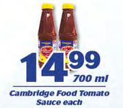 Cambridge Food Tomato Sauce-700ml Each