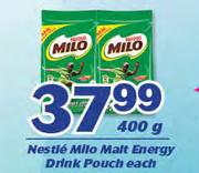 Nestle Milo Malt Energy Drink Pouch-400g Each