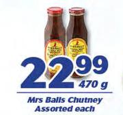 Mrs Balls Chutney-470g Each