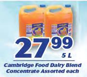 Cambridge Food Dairy Blend Concentrate-5L Each
