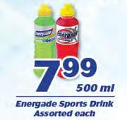 Energade Sports Drink-500ml Each