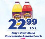 Daly's Fruit Blend Concentrate-1.5L Each