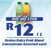 Fusion Dairy Fruit Blend Concentrate-2X1L