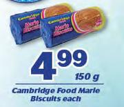 Cambridge Food Marie Biscuits-150g Each