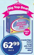 Cambridge Food Long Life Full Cream Milk-6X1L