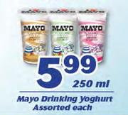 Mayo Drinking Yoghurt-250ml Each