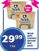 Stork 40% Country Spread Tub-1Kg Each