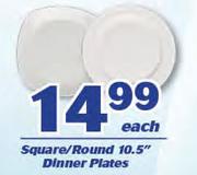 Square/Round 10.5" Dinner Plates-Each