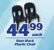Buzz Black Plastic Chair-Each