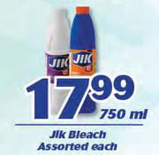 Jik Bleach-750ml Each