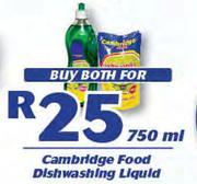 Cambridge Food Dishwashing Liquid--750ml
