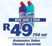 Domestos Toilet Cleaner-2X750ml
