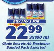 Glade Secrets Air Freshener Banded Pack-2X3X180ml