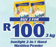 Sunlight 2 In 1Hand Washing Powder-3X3Kg