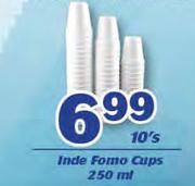 Inde Fomo Cups 250ml-10's