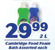 Cambridge Food Foam Bath-2L Each