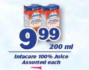 Infacare 100% Juice-200ml Each