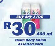 Dawn Body Lotion-2X400ml