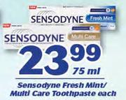 Sensodyne Fresh Mint/Multi Toothpaste-75ml Each