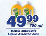 Dettol Antiseptic Liquid-750ml Each