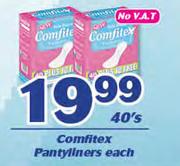 Comfitex Pantyliners-40's Each