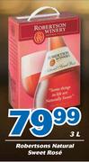 Robertsons Natural Sweet Rose-3Ltr