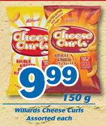 Willards Cheese Curls-150g Each