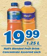 Hall's Blended Fruit Drink Concentrate-1.25Ltr Each
