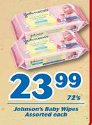 Johnson's Baby Wipes-72's Each