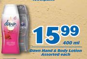 Dawn Hand & Body Lotion-400ml Each