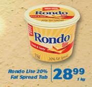 Rondo Lite 20% Fat Spread Tub-1Kg