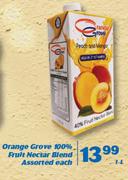 Orange Grove 100% Fruit Nectar Blend-1Ltr Each