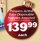 Pampers Active Baby Disposable Nappies-Each