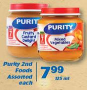 Purity 2nd Foods-125ml Each