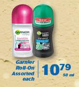 Garnier Roll-On-50ml Each