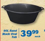 Rand 90Ltr Black Oval Tub-Each