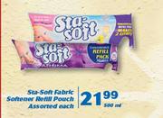 Sta-Soft Fabric Softener Refill Pouch-500ml Each