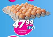 Large Eggs Assorted-30's
