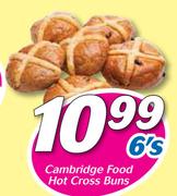 Cambridge Food Hot Cross Buns-6'S Pack